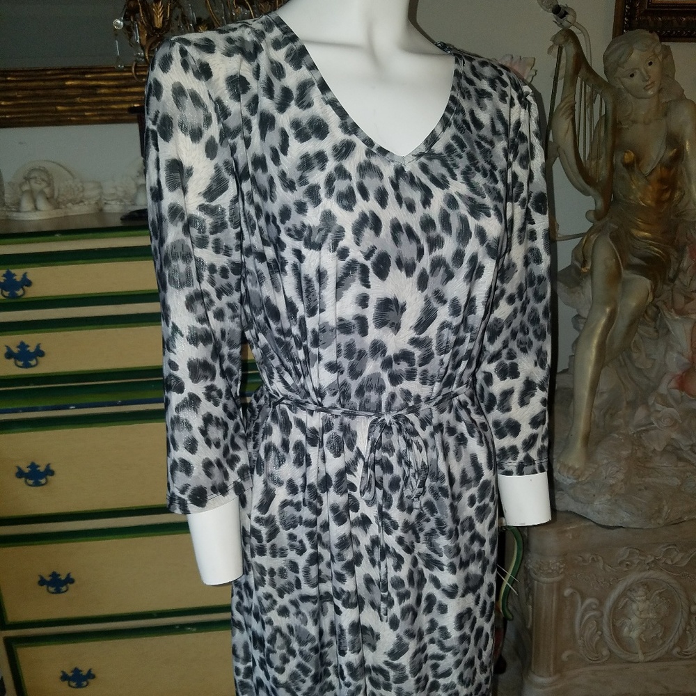 Olivia Matthews Gray Leopard Dress
